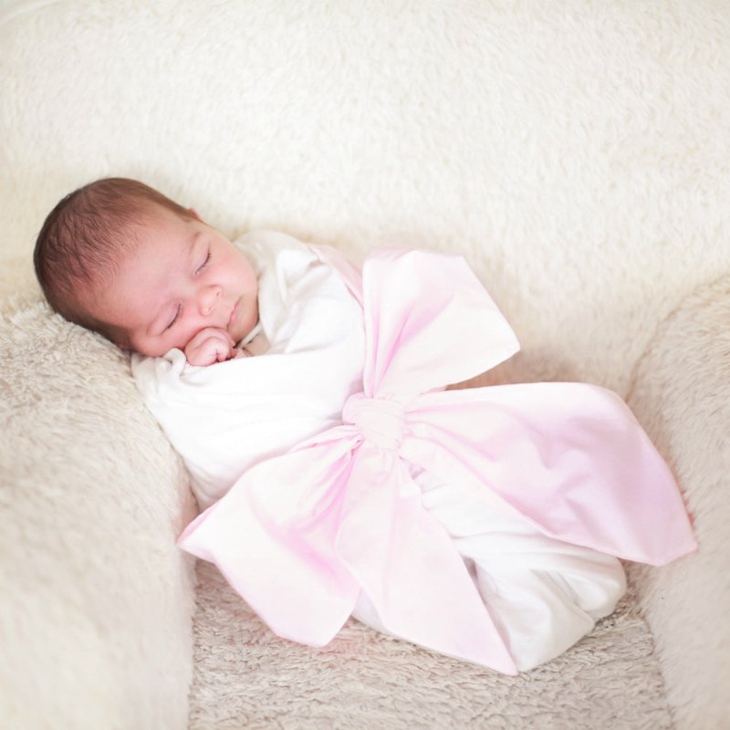 Swaddling cloth with cotton bow $14.86 Dana Fashion Color: Pink Baby Clothing Product category: scarf Fabric: pure cotton Specification: 184 * 14cm Style: bow tie