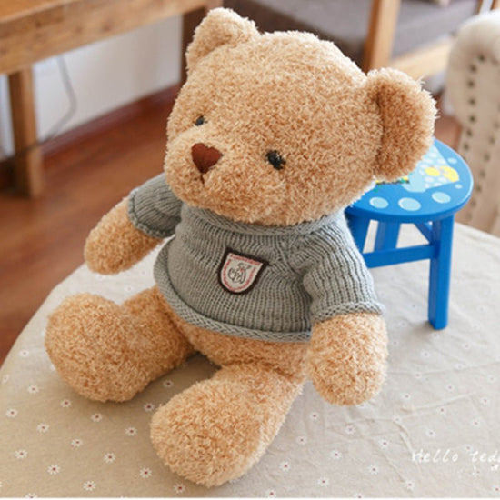 Sweater Teddy Bear Doll Hug Bear Wedding $26.71 Dana Fashion Color: Light brown Size: 30cm Toys & Hobbies Product Information: Category: Plush doll Modeling category: animal Filling material: PP cotton Fleece classification: seaweed fleece Color: dark bro