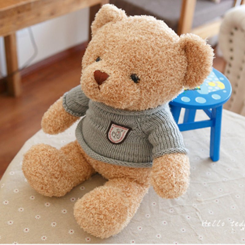 Sweater Teddy Bear Doll Hug Bear Wedding $26.71 Dana Fashion Color: Light brown Size: 30cm Toys & Hobbies Product Information: Category: Plush doll Modeling category: animal Filling material: PP cotton Fleece classification: seaweed fleece Color: dark bro