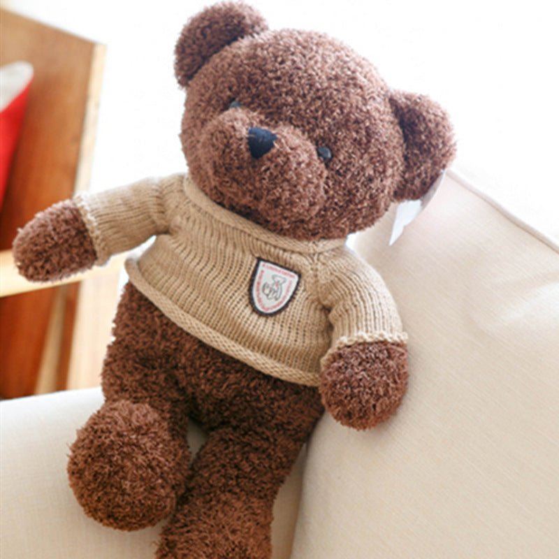 Sweater Teddy Bear Doll Hug Bear Wedding $26.71 Dana Fashion Color: Dark brown Size: 30cm Toys & Hobbies Product Information: Category: Plush doll Modeling category: animal Filling material: PP cotton Fleece classification: seaweed fleece Color: dark brow