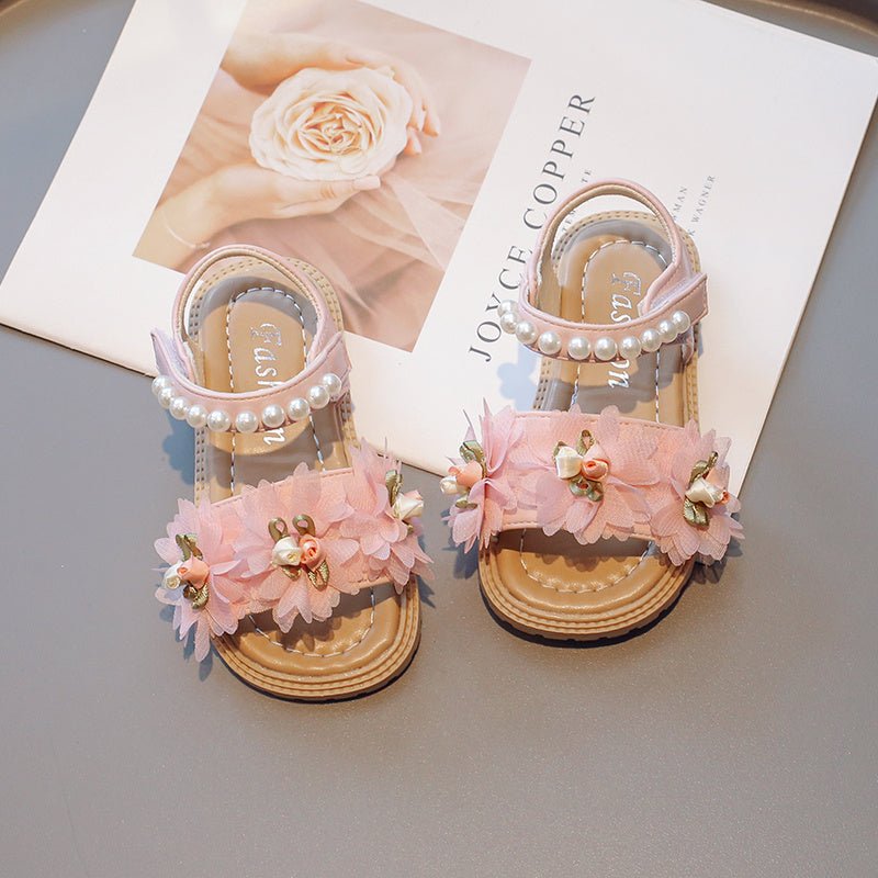 Sweet Flowers Kids Sandals Girls Versatile Soft Toddler Shoes $38.01 Dana Fashion Color: Pink Shoe size: Size23 Baby & Mother Overview: Unique design, stylish and beautiful. Good material, comfortable feet. A variety of colors, any choice. Specification: