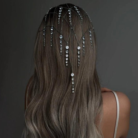 Tassel Headband Women's Rhinestone Chain $22.50 Dana Fashion Color: Silver Women's Accessories Product information: Treatment Process: Electroplating Color: Silver Applicable population: Female Material: Rhinestone Popular elements: Tassel Packing list: H