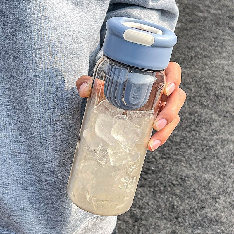 Tea Separation Cup Good Looking $17.46 Dana Fashion Color: Blue capacity: 650ML Dana's Kitchen Product information: Style: Korean Material: Plastic Color: blue, pink, yellow, white Capacity: 650mL Size: 7 * 20cm Packing list: Water cup*1
