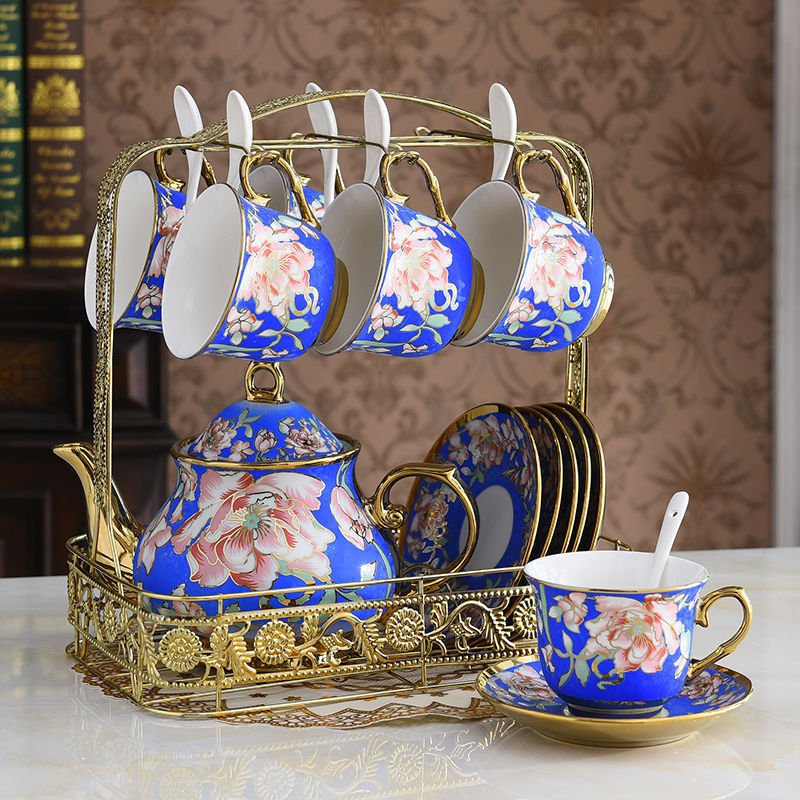 Tea Set Afternoon Tea Coffee Dessert Tableware 15 Pieces $189.00 Dana Fashion style: C Dana's Kitchen Product information: Whether with a tea tray: No Tea ceremony accessories: none Color: (1 pot, 6 cups, 6 saucers, 6 scoops + shelf) Whether the cross-bor