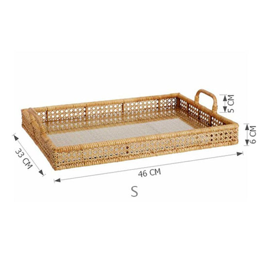 Tea Table Storage Rattan Desktop Storage Box Tray $172.50 Dana Fashion style: Small Dana's Kitchen Product information: Material: rattan Style: American shape: rectangle Applicable space: restaurant Pallet craft: weaving Number of layers: single layer Pac