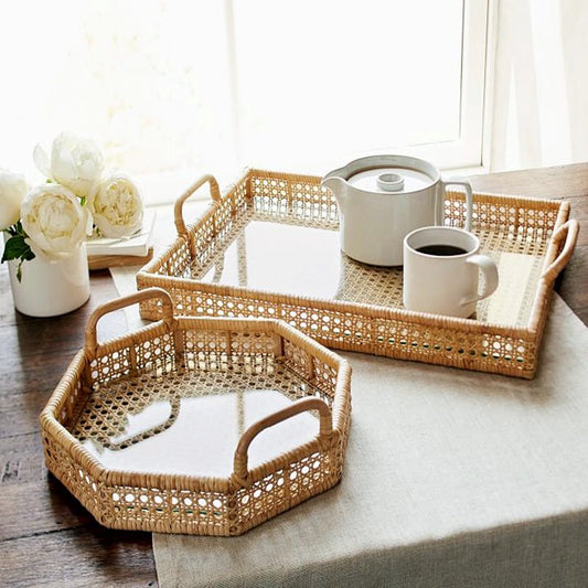 Tea Table Storage Rattan Desktop Storage Box TrayDana FashionDana FashionTea Table Storage Rattan Desktop Storage Box Tray