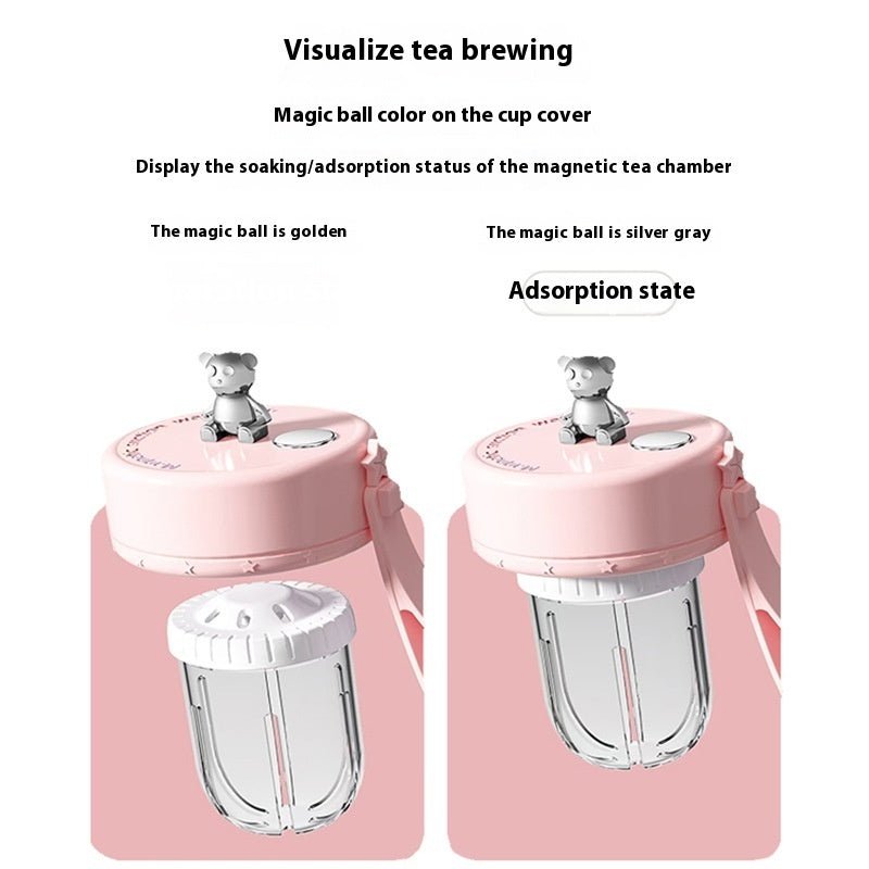 Tea Water Separation Magnetic Glass Water Cup Sealed Without Leakage Glass Tea Water Cup Infuser Tumbler Drinkware Water Bottle With Tea Filter $25.27 Dana Fashion Color: Girl Pink Capacity: 500ml Dana's Kitchen Overview: Leather sleeve anti-scalding: Thi
