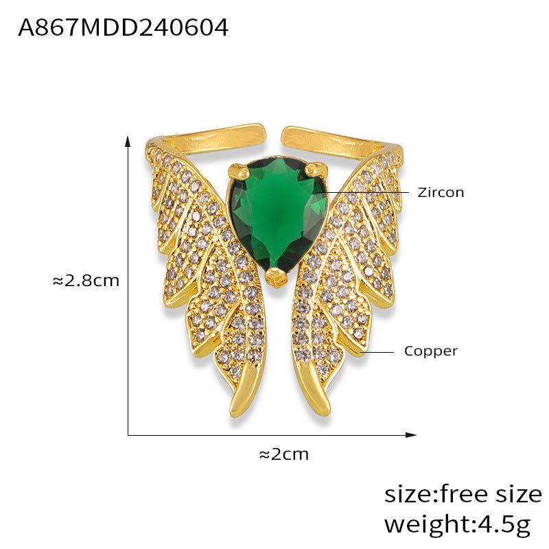 Temperament Elegant Copper Inlaid Zircon Ring $29.00 Dana Fashion Color: A867 Gold Lvzuan Ring Women's Accessories Product information: Type: Ring Treatment Process: Electroplating Color: A867-gold white diamond ring, A867-gold lvzuan ring Applicable peop