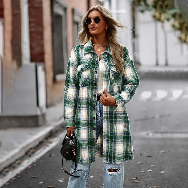 Temperament Leisure Long Plaid Tup Cardigan Coat $82.54 Dana Fashion Color: Black Size: L Women's clothing معلومات المنتج: النمط: منقوش السُمك : رقيق اسم القماش: صوفي اللون: وردي، أزرق، أخضر، أسود نوع الأكمام: كم عادي المقاس: S، M، L، XL الإصدار: ملائم لل