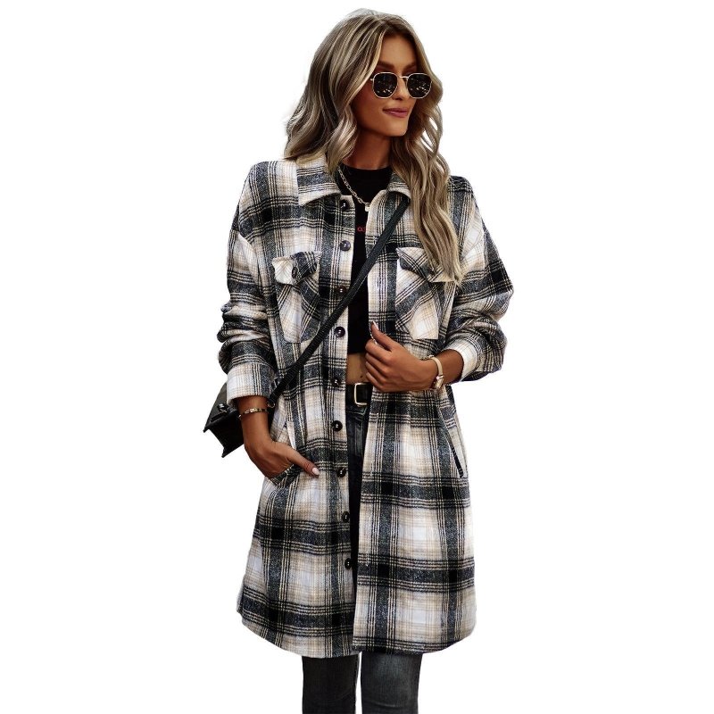 Temperament Leisure Long Plaid Tup Cardigan Coat $68.25 Dana Fashion Color: Black Size: XXL Women's clothing معلومات المنتج: النمط: منقوش السُمك : رقيق اسم القماش: صوفي اللون: وردي، أزرق، أخضر، أسود نوع الأكمام: كم عادي المقاس: S، M، L، XL الإصدار: ملائم