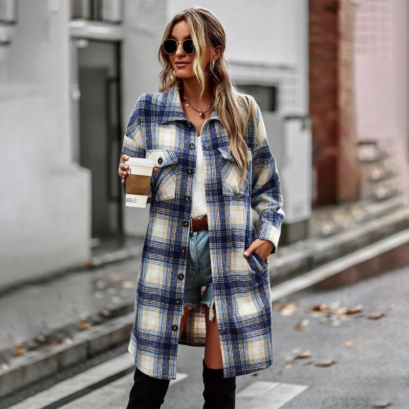 Temperament Leisure Long Plaid Tup Cardigan Coat $68.25 Dana Fashion Color: Blue Size: XXL Women's clothing معلومات المنتج: النمط: منقوش السُمك : رقيق اسم القماش: صوفي اللون: وردي، أزرق، أخضر، أسود نوع الأكمام: كم عادي المقاس: S، M، L، XL الإصدار: ملائم ل