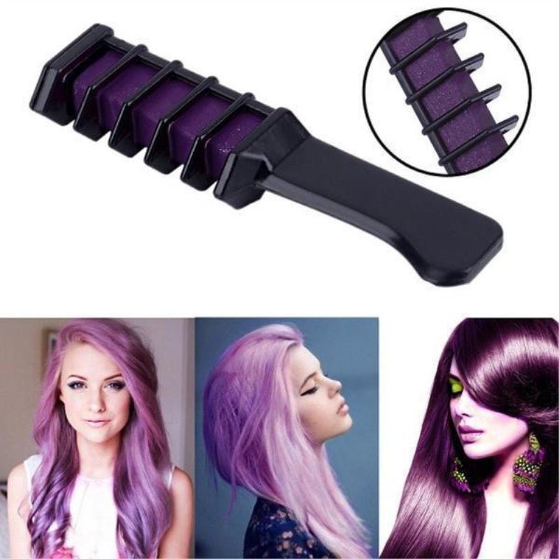 Temporary Mini Disposable Crayons Hair Color Dyeing Mascara Dye Chalk Box With Brush $9.00 Dana Fashion Color: purple Beauty Tools Describe: 100% brand new quality Color as shown Feature: Very suitable for parties and beach vacations. Mix them all or use