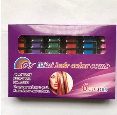 Temporary Mini Disposable Crayons Hair Color Dyeing Mascara Dye Chalk Box With Brush $19.00 Dana Fashion Color: Box 6 color Beauty Tools Describe: 100% brand new quality Color as shown Feature: Very suitable for parties and beach vacations. Mix them all o