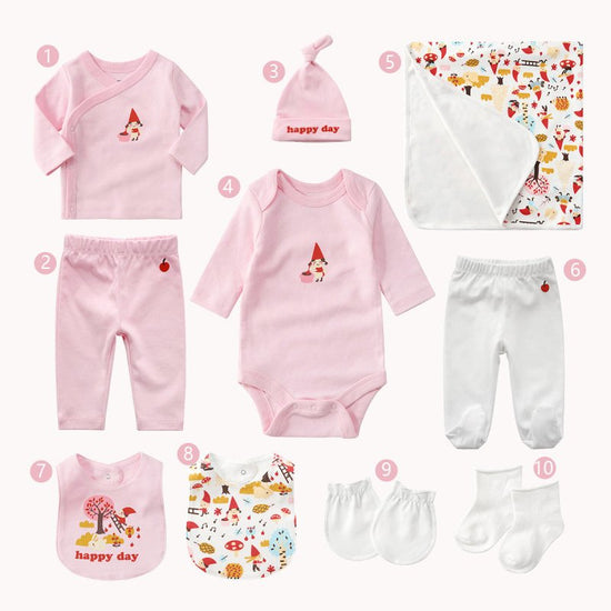 Ten-piece Set Of Maternal And Child Supplies Full Moon Baby Gifts $79.41 Dana Fashion Color: Pink Baby Clothing Product information: Style: all-match Applicable gender: neutral/male and female Gift box content: clothing + accessories / supplies Thickness: