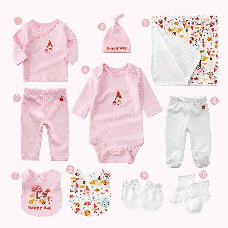 Ten-piece Set Of Maternal And Child Supplies Full Moon Baby Gifts $79.41 Dana Fashion Color: Pink Baby Clothing Product information: Style: all-match Applicable gender: neutral/male and female Gift box content: clothing + accessories / supplies Thickness: