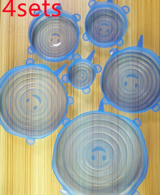 The 6-piece set of multi-functional silicone lid can be stretched to seal the fruit and vegetable lid $30.65 Dana Fashion Color: Blue style: 24pc Bundle Dana's Kitchen Color: transparent opp bag package, pink opp bag package, blue opp bag package, box pac