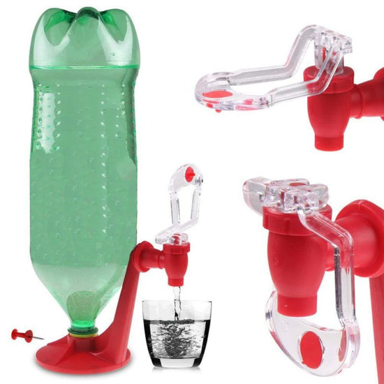 The Magic Tap Soda Dispenser $15.09 Dana Fashion Color: red Dana's Kitchen Overview: Have you ever wanted to have your very own soda machine at home? Well, now you can turn any 2-liter bottle into a soda dispenser! Just twist the Magic Tap Dispenser on to