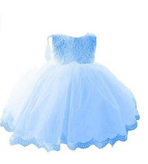 The new baby Bow Dress Dress Age 0-2 years old baby full moon child gauze skirt $26.99 Dana Fashion Color: Blue Size: L Baby Clothing 1