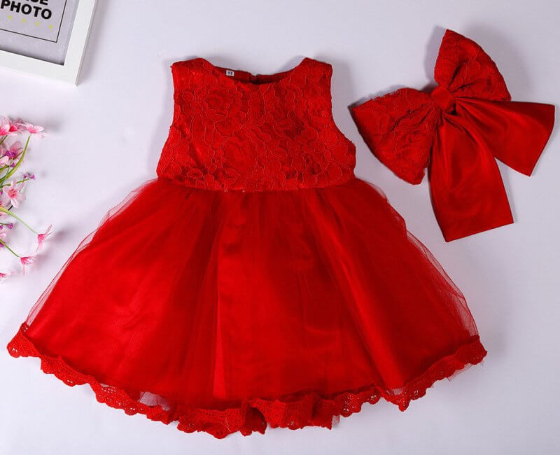 The new baby Bow Dress Dress Age 0-2 years old baby full moon child gauze skirt $26.99 Dana Fashion Color: Blue Size: L Baby Clothing 1