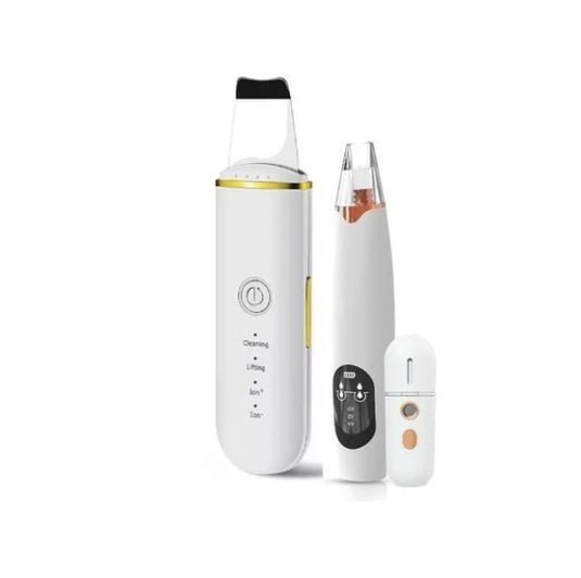 The New Ultrasonic Facial Cleanser Peeling Machine Removes Facial Blackheads $35.00 Dana Fashion Color: White 3pieces set Beauty Tools Product information: Net weight: 75g, 135g with packaging Size: 169*42*13.5mm Packing size: 205*75*40mm Charging power s