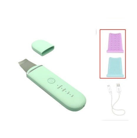 The New Ultrasonic Facial Cleanser Peeling Machine Removes Facial Blackheads $27.00 Dana Fashion Color: Grenn set Beauty Tools Product information: Net weight: 75g, 135g with packaging Size: 169*42*13.5mm Packing size: 205*75*40mm Charging power supply: 3