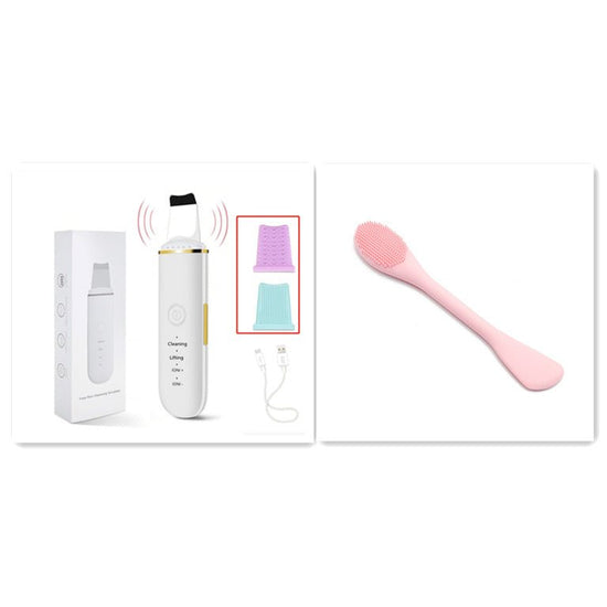 The New Ultrasonic Facial Cleanser Peeling Machine Removes Facial Blackheads $28.00 Dana Fashion Color: White set2 Beauty Tools Product information: Net weight: 75g, 135g with packaging Size: 169*42*13.5mm Packing size: 205*75*40mm Charging power supply: