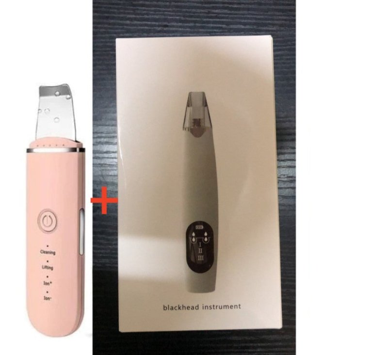 The New Ultrasonic Facial Cleanser Peeling Machine Removes Facial Blackheads $33.00 Dana Fashion Color: Pink B set Beauty Tools Product information: Net weight: 75g, 135g with packaging Size: 169*42*13.5mm Packing size: 205*75*40mm Charging power supply: