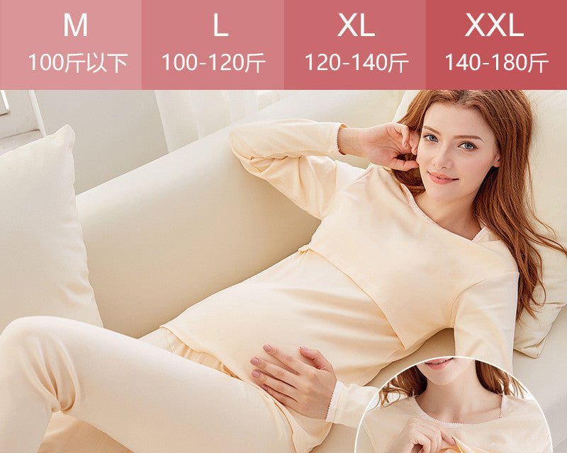 Thermal Underwear $32.62 Dana Fashion Color: Skin colour Size: 3XL Baby & Mother Product category: confinement clothing/nursing clothing Style: Korean version Seasons: spring, autumn, summer Thickness: ordinary Design: cartoon Collar: round collar Sleeve