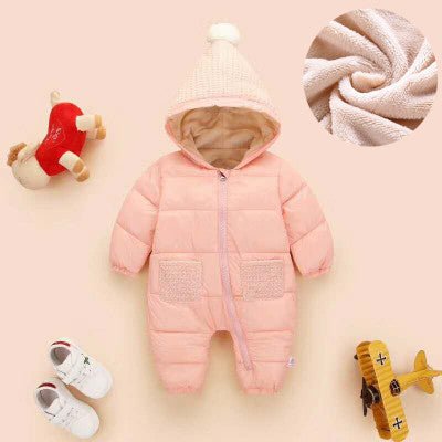 Thick Warm Flannel Soft Lined Solid Baby Romper $47.29 Dana Fashion Color: Pink Size: 100cm Baby Clothing Product information: Fabric name: nylon Suitable age group: newborn (0~1 years old, 80cm and below) Sleeve Length: Long Sleeve Style: wild Color: pin