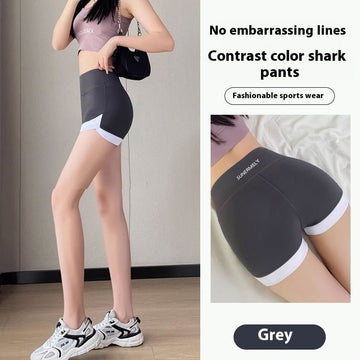 Gray Stitching Yoga Pants