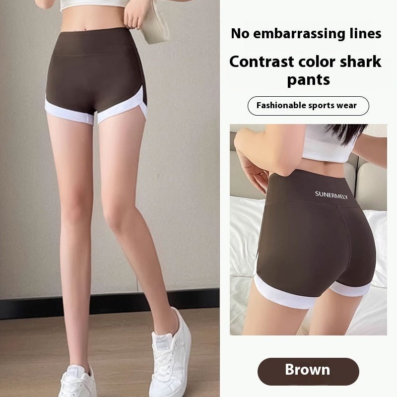 Thin Wear Solid Color Shark Pants $13.47 Dana Fashion Color: Brown Stitching Yoga Pants Size: L Women's clothing معلومات المنتج: اللون: أسود (خياطة بنطلون اليوجا)، رمادي (خياطة بنطلون اليوجا)، بني (خياطة بنطلون اليوجا)، أخضر (خياطة بنطلون اليوجا) المطاط:
