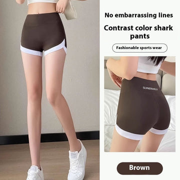 Brown Stitching Yoga Pants