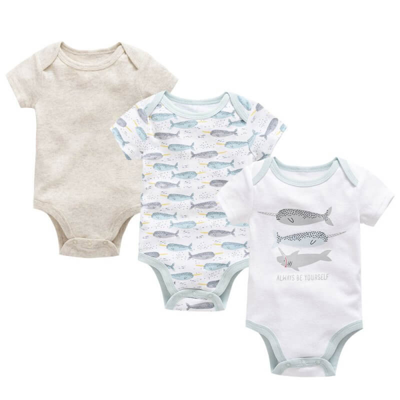 Three-piece baby clothes $25.50 Dana Fashion Color: Fish Size: 0 3M Baby Clothing Applicable gender: neutral/male and female sleeve length: short sleeve For the season: Summer Thickness: General Fabric name: Cotton Main fabric composition: cotton Main fab
