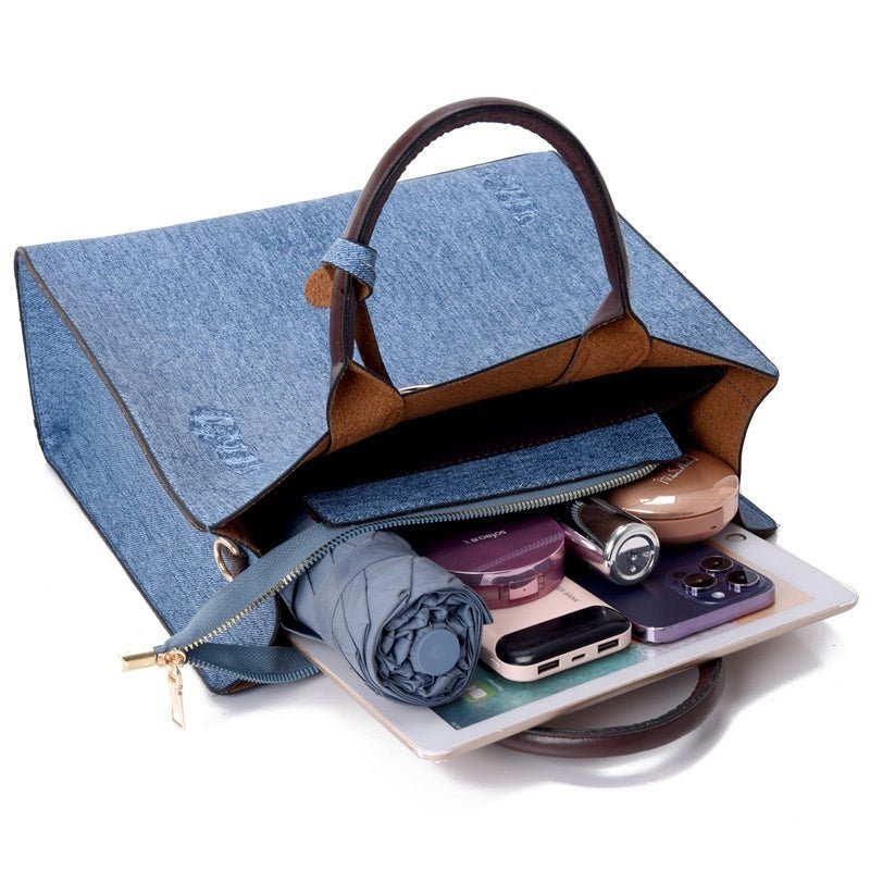 Three-piece Handbag Shoulder Crossbody $54.36 Dana Fashion Color: Black Women's Bags Product information: Lining texture: Polyester Applicable scenario: Daily configuration Color: yellow, black, dark blue, denim blue, gray Outer bag type: Sandwich pocket