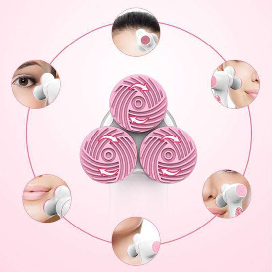 Three round 3D silicone cleansing instrument $130.00 Dana Fashion Color: Blue Beauty Tools Characteristics: 1. Silicone brush head: don't hurt the skin 2. Double Cleaning: Cleaning More Hierarchical 3. Design around facial muscles: V-shaped angular power.