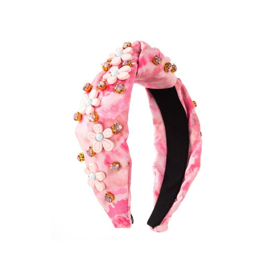 Tie-dyed Fabric Diamond Headband Flower Bow Tie $49.90 Dana Fashion Color: Blue Flower Women's Accessories Product information: Treatment Process: Diamond Color: pink floral, blue flower, pink bow, purple bow Applicable people: women Shape: hair band Popu