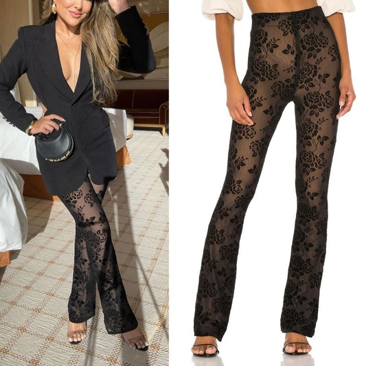Tight High Waist Trousers Party Fashion Women's Wear $58.00 Dana Fashion Color: Black Size: L Women's clothing Product information: Color: Black Elastic: medium elastic Pants length: trousers Waist type: high waist Size: S,M,L,XL Thickness: medium Fabric