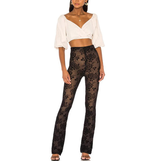 Tight High Waist Trousers Party Fashion Women's Wear $58.00 Dana Fashion Color: Black Size: L Women's clothing Product information: Color: Black Elastic: medium elastic Pants length: trousers Waist type: high waist Size: S,M,L,XL Thickness: medium Fabric