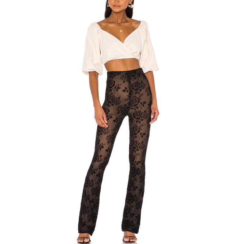 Tight High Waist Trousers Party Fashion Women's Wear $58.00 Dana Fashion Color: Black Size: L Women's clothing Product information: Color: Black Elastic: medium elastic Pants length: trousers Waist type: high waist Size: S,M,L,XL Thickness: medium Fabric