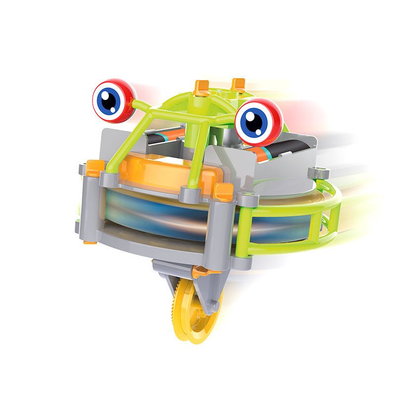 Tightrope walking robot $29.22 Dana Fashion Color: Yellow Toys & Hobbies Material: Plastic/Plastic Function: Science and Education Gyro combination form: single game instructions: 1. Open the trolley toy and place it on the shelf to make it run at a const