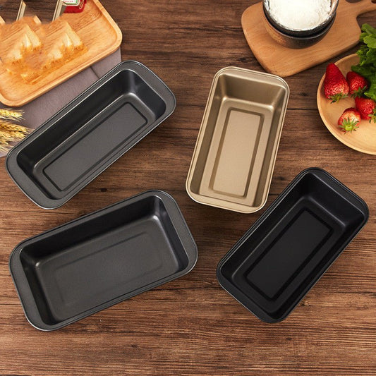 Toast Bread Mold Baking Household Rectangular Toast Box $17.10 Dana Fashion Color: Black 25cm Dana's Kitchen Using high quality carbon steel material Food grade non-stick coating Black trumpet 25 * 13 * 6cm Black Large 29.5 * 13 * 6cm Golden trumpet 25 *