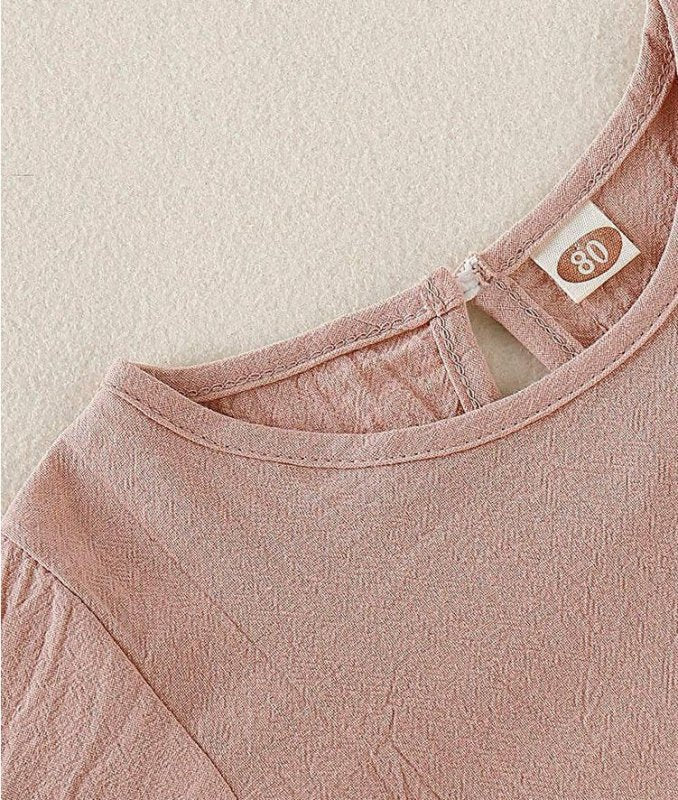 Toddler Kids Baby Girls Flare Short Sleeve Cotton Solid $40.97 Dana Fashion Color: Brown Size: 12M Baby Clothing Product information： Fashion design, 100% Brand New, high quality! Materia1:Cotton Blend Pattern Type:Cartoon Collar:0- neck Sleeve length: Sh
