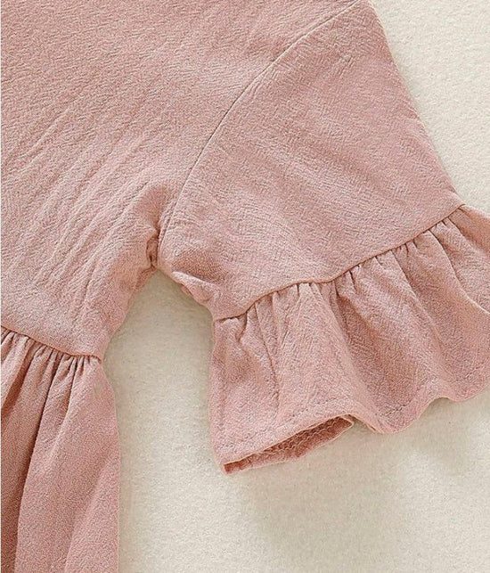 Toddler Kids Baby Girls Flare Short Sleeve Cotton Solid $40.97 Dana Fashion Color: Brown Size: 12M Baby Clothing Product information： Fashion design, 100% Brand New, high quality! Materia1:Cotton Blend Pattern Type:Cartoon Collar:0- neck Sleeve length: Sh