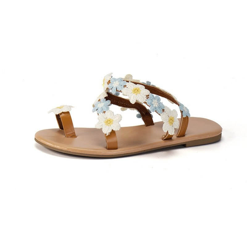 Toe Ring Sandals Flat Flower Flat Women $25.90 Dana Fashion Color: Blue Size: 36 Women's shoes Product information: Color: red, blue Upper height: low top Size: 36, 37, 38, 39, 40, 41, 42, 43 Sole craft: viscose shoes Popular elements: Flowers Toe holder