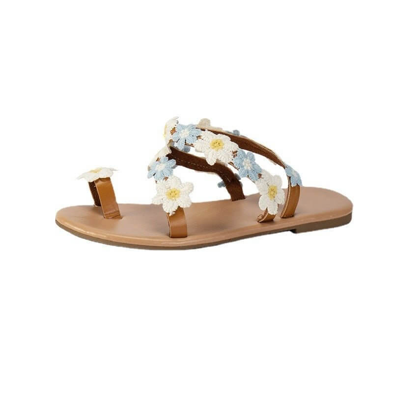 Toe Ring Sandals Flat Flower Flat Women $25.90 Dana Fashion Color: Blue Size: 36 Women's shoes Product information: Color: red, blue Upper height: low top Size: 36, 37, 38, 39, 40, 41, 42, 43 Sole craft: viscose shoes Popular elements: Flowers Toe holder