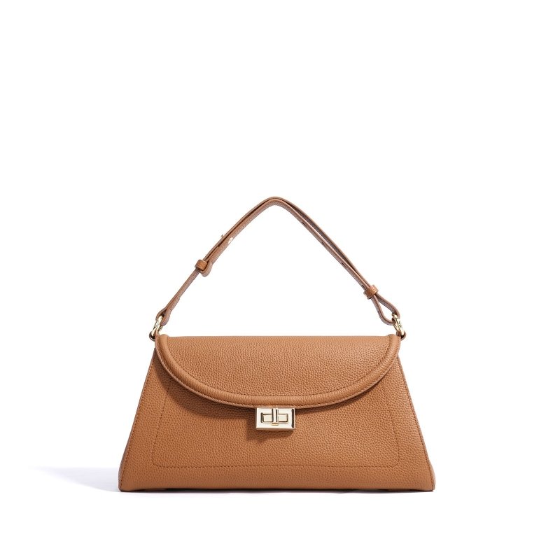 Top Layer Cowhide Leather Portable Underarm Crossbody Bag $119.00 Dana Fashion Color: Brown Women's Bags Product information: Lining texture: polyester cotton Color: brown, black, milkshake white, light gray Outer bag type: open pocket Hardness: medium Ma