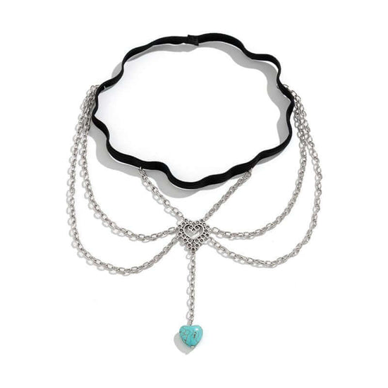 Totem Turquoise Pendant Tassel Thigh Chain Female $12.00 Dana Fashion Color: 01 White K0303 Women's Accessories Product information: Type: Anklet Color: 01 White K 0303,02 White K 0326 Material: Alloy Shape: heart shape Packing list: Thigh chain X1 Produc