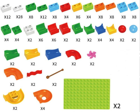 Track Building Blocks $63.36 Dana Fashion style: 176pcs Toys & Hobbies Product Name: DIY Variety Slide Block Applicable age: 1.5 years old and above Product material: ABS material Product packaging: color box packaging