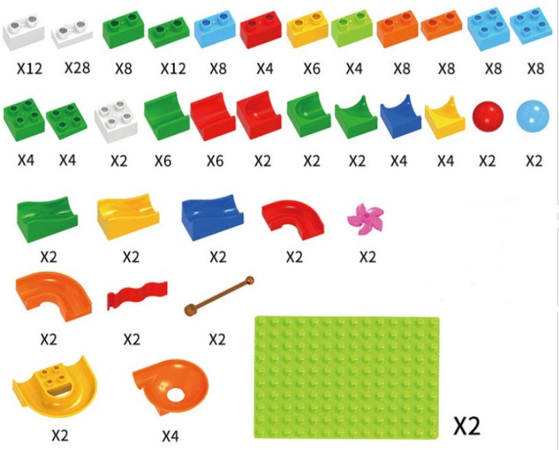 Track Building Blocks $63.36 Dana Fashion style: 176pcs Toys & Hobbies Product Name: DIY Variety Slide Block Applicable age: 1.5 years old and above Product material: ABS material Product packaging: color box packaging