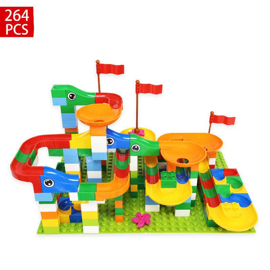 Track Building Blocks $80.41 Dana Fashion style: 264pcs Toys & Hobbies Product Name: DIY Variety Slide Block Applicable age: 1.5 years old and above Product material: ABS material Product packaging: color box packaging